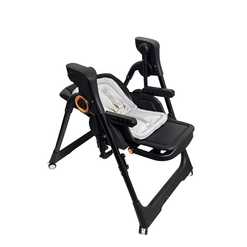 Ηλεκτρικό καρεκλάκι φαγητού Galaxy 3 σε 1 με ανάκληση δυνατότητα κούνιας bluetooth και χειριστήριο απο 3 μηνών έως 20 κιλά σε μαύρο χρώμα