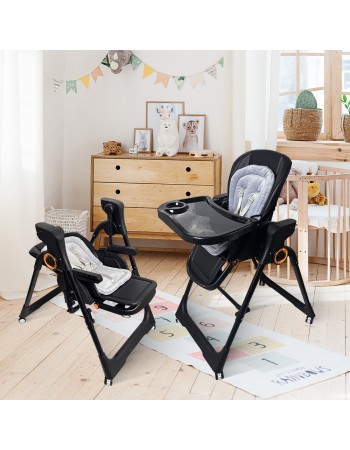 Ηλεκτρικό καρεκλάκι φαγητού Galaxy 3 σε 1 με ανάκληση δυνατότητα κούνιας bluetooth και χειριστήριο απο 3 μηνών έως 20 κιλά σε μαύρο χρώμα