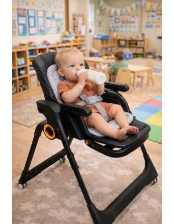 Ηλεκτρικό καρεκλάκι φαγητού Galaxy 3 σε 1 με ανάκληση δυνατότητα κούνιας bluetooth και χειριστήριο απο 3 μηνών έως 20 κιλά σε μαύρο χρώμα
