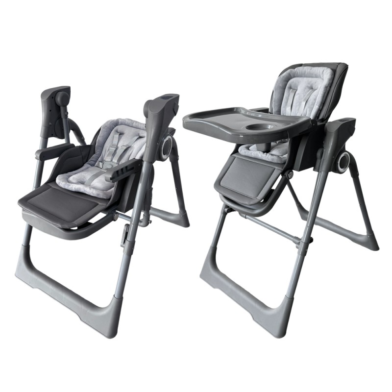 Ηλεκτρικό καρεκλάκι φαγητού Galaxy 3 σε 1 με ανάκληση δυνατότητα κούνιας bluetooth και χειριστήριο απο 3 μηνών έως 20 κιλά σε γκρι χρώμα