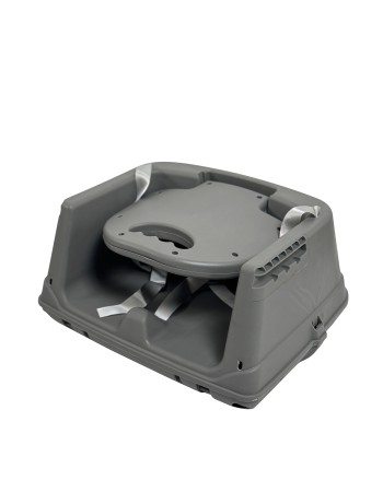 Καρεκλάκι φαγητού Moon 3 σε 1 με μεταλλικό σκελετό και πλαστικό κάθισμα με δερματίνη απο 6 μηνών έως 15 κιλά σε σκούρο γκρι χρώμα