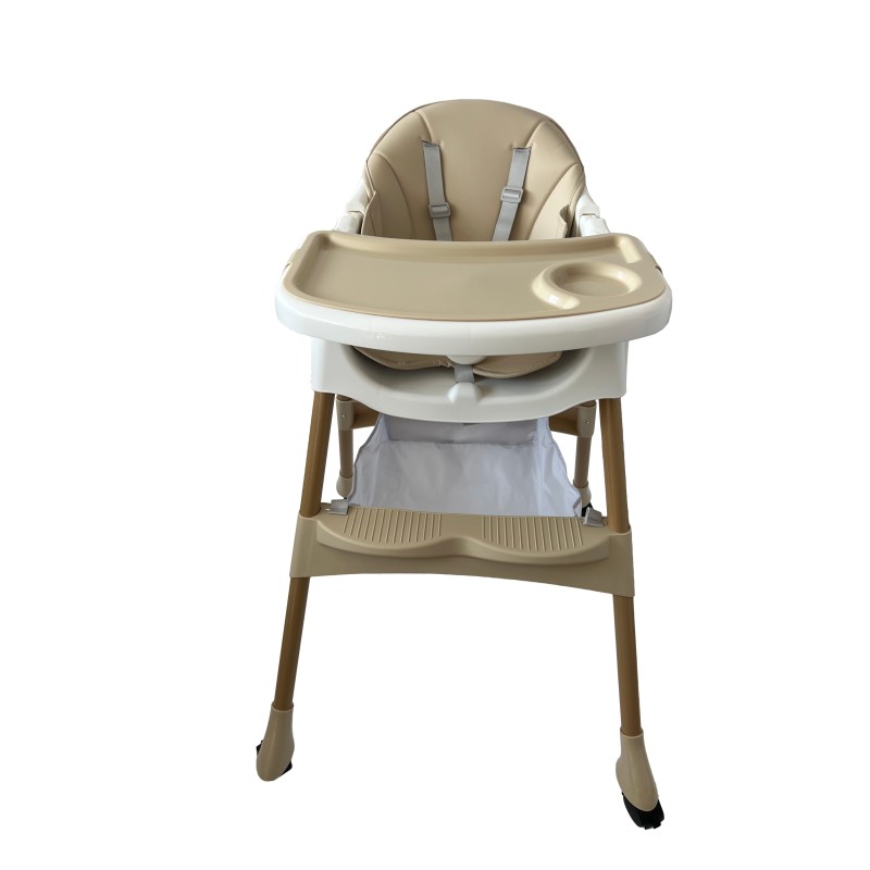 Καρεκλάκι φαγητού Bebe 4 σε 1 με ανάκληση και δυνατότητα κούνιας απο 6 μηνών έως 15 κιλά σε μπεζ χρώμα