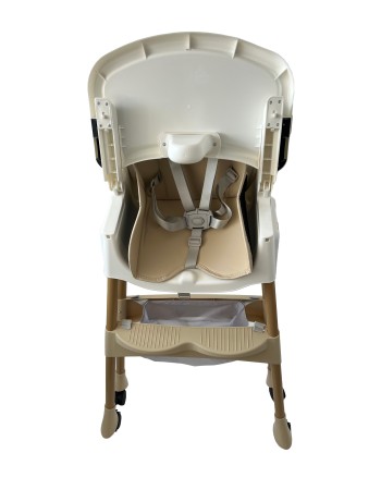 Καρεκλάκι φαγητού Bebe 4 σε 1 με ανάκληση και δυνατότητα κούνιας απο 6 μηνών έως 15 κιλά σε μπεζ χρώμα