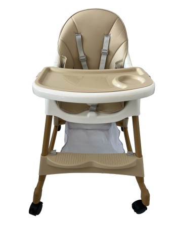 Καρεκλάκι φαγητού Bebe 4 σε 1 με ανάκληση και δυνατότητα κούνιας απο 6 μηνών έως 15 κιλά σε μπεζ χρώμα
