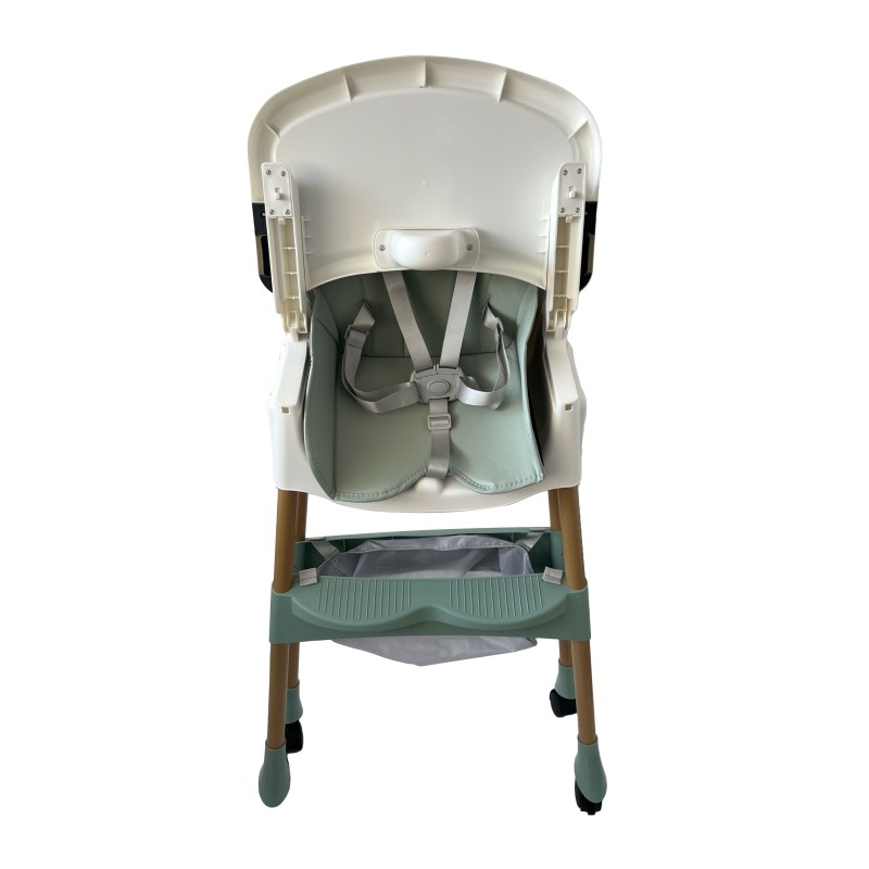 Καρεκλάκι φαγητού Bebe 4 σε 1 με ανάκληση και δυνατότητα κούνιας απο 6 μηνών έως 15 κιλά σε πράσινο χρώμα