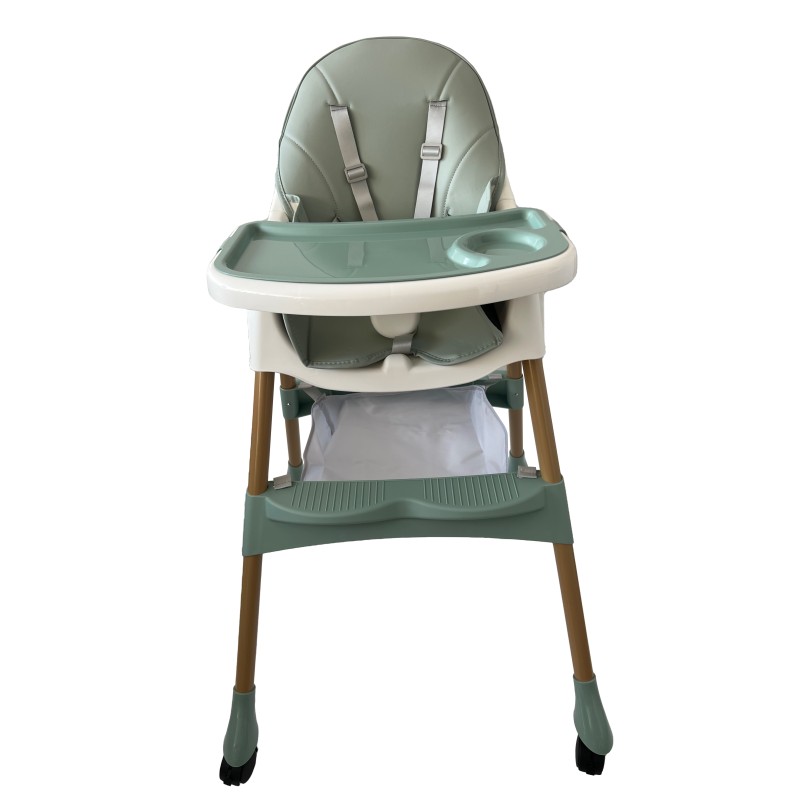 Καρεκλάκι φαγητού Bebe 4 σε 1 με ανάκληση και δυνατότητα κούνιας απο 6 μηνών έως 15 κιλά σε πράσινο χρώμα