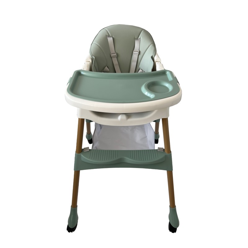 Καρεκλάκι φαγητού Bebe 4 σε 1 με ανάκληση και δυνατότητα κούνιας απο 6 μηνών έως 15 κιλά σε πράσινο χρώμα