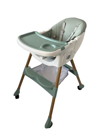 Καρεκλάκι φαγητού Bebe 4 σε 1 με ανάκληση και δυνατότητα κούνιας απο 6 μηνών έως 15 κιλά σε πράσινο χρώμα