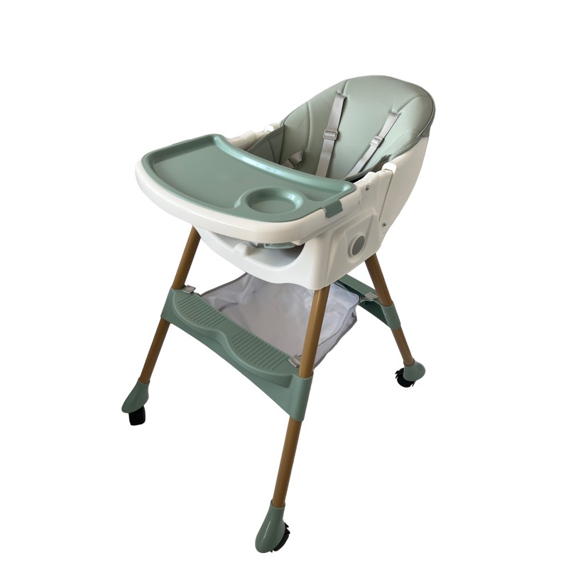 Καρεκλάκι φαγητού Bebe 4 σε 1 με ανάκληση και δυνατότητα κούνιας απο 6 μηνών έως 15 κιλά σε πράσινο χρώμα