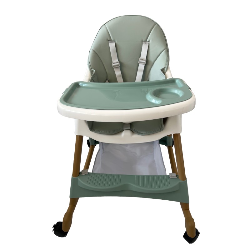 Καρεκλάκι φαγητού Bebe 4 σε 1 με ανάκληση και δυνατότητα κούνιας απο 6 μηνών έως 15 κιλά σε πράσινο χρώμα