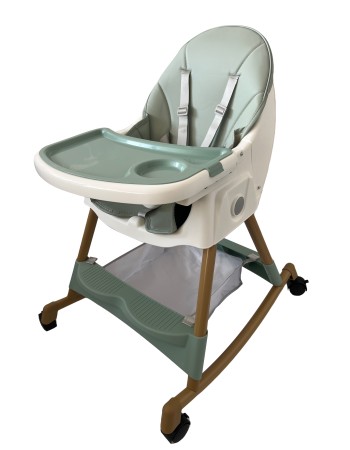 Καρεκλάκι φαγητού Bebe 4 σε 1 με ανάκληση και δυνατότητα κούνιας απο 6 μηνών έως 15 κιλά σε πράσινο χρώμα