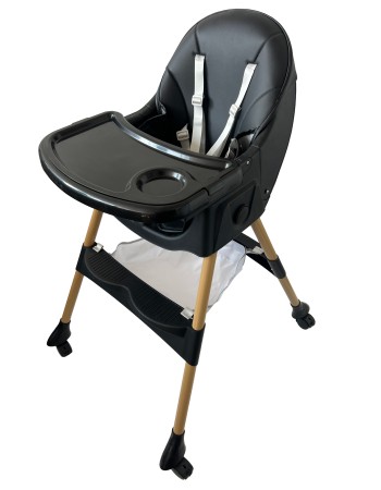 Καρεκλάκι φαγητού Bebe 4 σε 1 με ανάκληση και δυνατότητα κούνιας απο 6 μηνών έως 15 κιλά σε μαύρο μπεζ χρώμα
