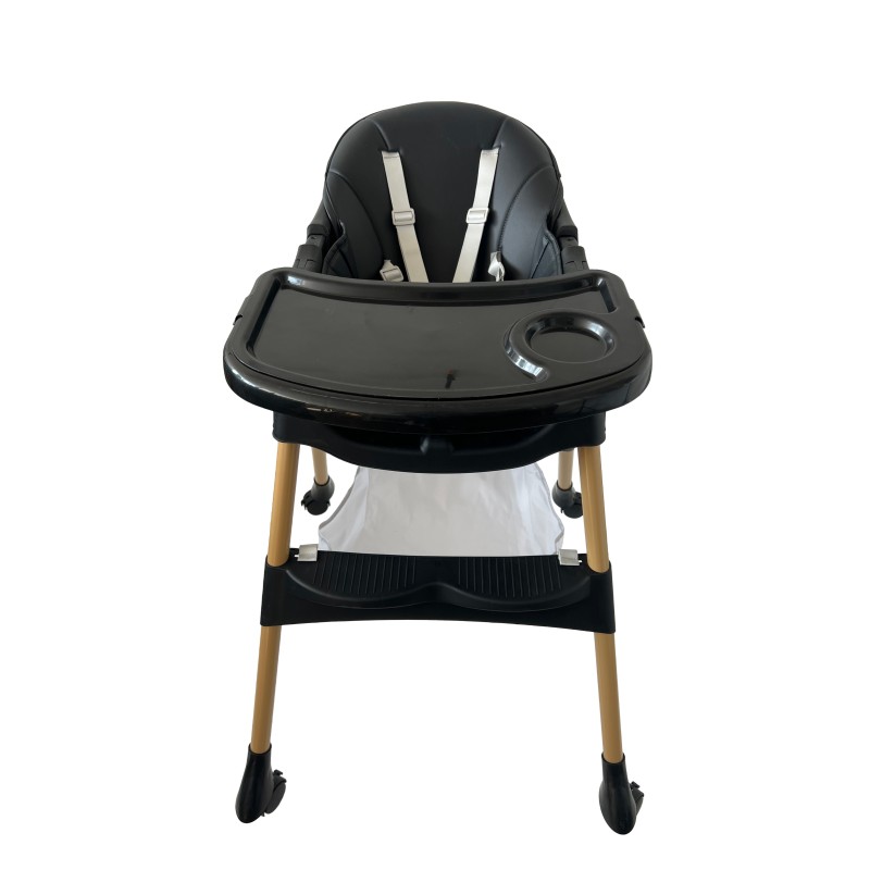 Καρεκλάκι φαγητού Bebe 4 σε 1 με ανάκληση και δυνατότητα κούνιας απο 6 μηνών έως 15 κιλά σε μαύρο μπεζ χρώμα