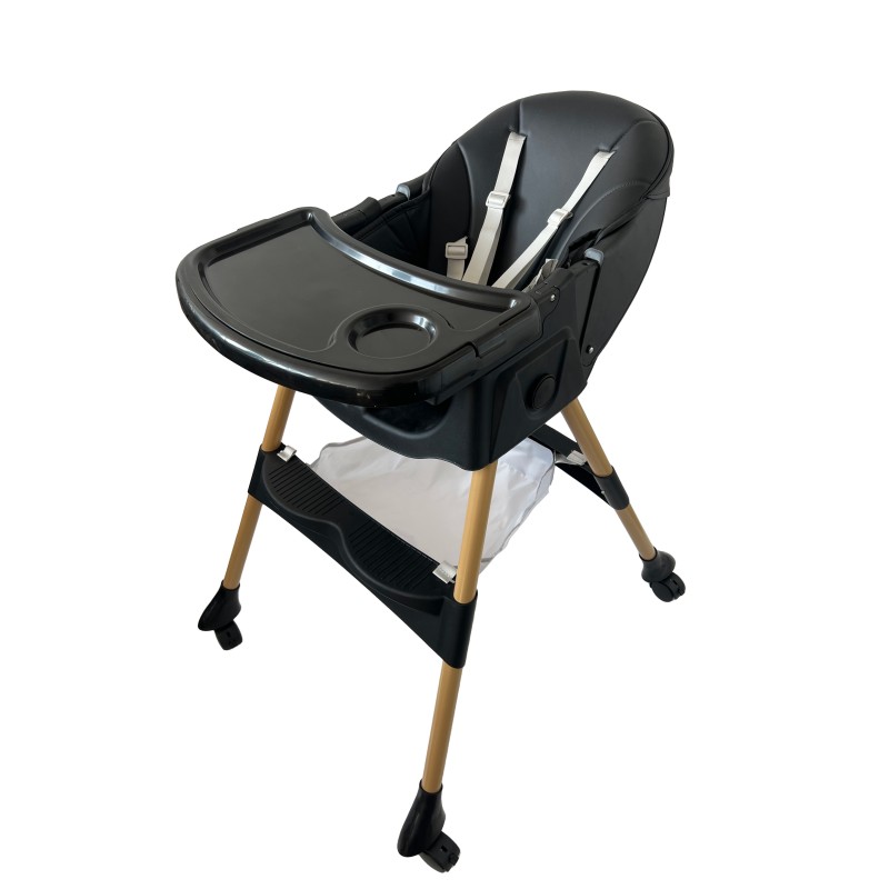 Καρεκλάκι φαγητού Bebe 4 σε 1 με ανάκληση και δυνατότητα κούνιας απο 6 μηνών έως 15 κιλά σε μαύρο μπεζ χρώμα