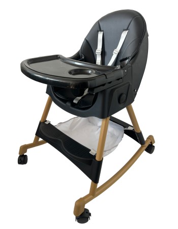 Καρεκλάκι φαγητού Bebe 4 σε 1 με ανάκληση και δυνατότητα κούνιας απο 6 μηνών έως 15 κιλά σε μαύρο μπεζ χρώμα