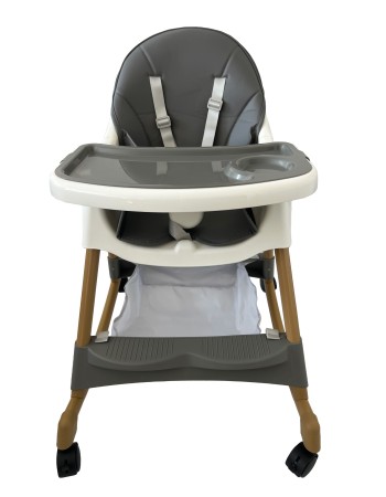 Καρεκλάκι φαγητού Bebe 4 σε 1 με ανάκληση και δυνατότητα κούνιας απο 6 μηνών έως 15 κιλά σε γκρι χρώμα