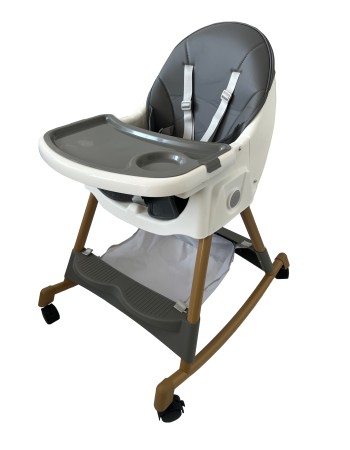 Καρεκλάκι φαγητού Bebe 4 σε 1 με ανάκληση και δυνατότητα κούνιας απο 6 μηνών έως 15 κιλά σε γκρι χρώμα