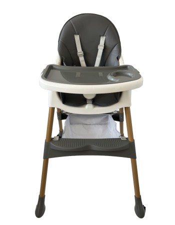 Καρεκλάκι φαγητού Bebe 4 σε 1 με ανάκληση και δυνατότητα κούνιας απο 6 μηνών έως 15 κιλά σε γκρι χρώμα