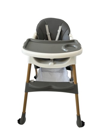 Καρεκλάκι φαγητού Bebe 4 σε 1 με ανάκληση και δυνατότητα κούνιας απο 6 μηνών έως 15 κιλά σε γκρι χρώμα