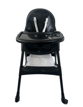 Καρεκλάκι φαγητού Bebe 4 σε 1 με ανάκληση και δυνατότητα κούνιας απο 6 μηνών έως 15 κιλά σε μαύρο χρώμα με μαύρα πόδια
