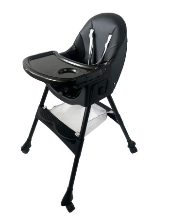 Καρεκλάκι φαγητού Bebe 4 σε 1 με ανάκληση και δυνατότητα κούνιας απο 6 μηνών έως 15 κιλά σε μαύρο χρώμα με μαύρα πόδια