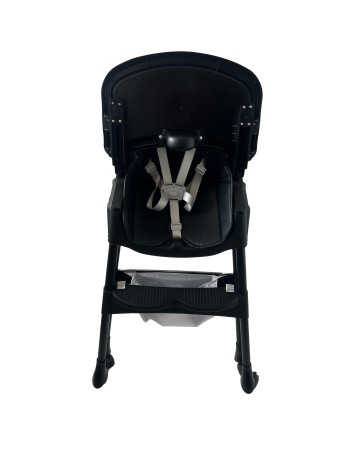 Καρεκλάκι φαγητού Bebe 4 σε 1 με ανάκληση και δυνατότητα κούνιας απο 6 μηνών έως 15 κιλά σε μαύρο χρώμα με μαύρα πόδια