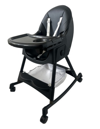 Καρεκλάκι φαγητού Bebe 4 σε 1 με ανάκληση και δυνατότητα κούνιας απο 6 μηνών έως 15 κιλά σε μαύρο χρώμα με μαύρα πόδια