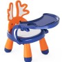 Παιδικό καρεκλάκι πλαστικό τραπεζάκι φαγητού με παιχνίδια απασχόλησης μπλε πορτοκαλί