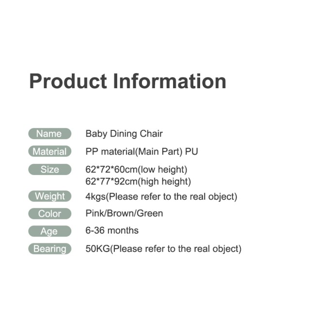 2 σε 1 παιδικό καρεκλάκι φαγητού δερματίνης ηλικίας 6 έως 36 μηνών με διπλό τραπεζάκι σε πράσινο