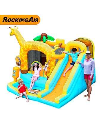 Rocking Air Φουσκωτό Τραμπολίνο Giraffe με αναρρήχηση και τσουλήθρα