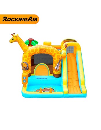 Rocking Air Φουσκωτό Τραμπολίνο Giraffe με αναρρήχηση και τσουλήθρα