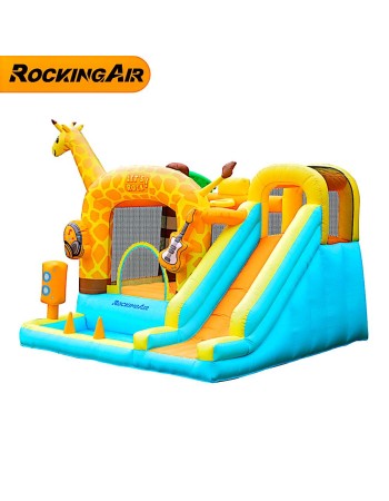 Rocking Air Φουσκωτό Τραμπολίνο Giraffe με αναρρήχηση και τσουλήθρα