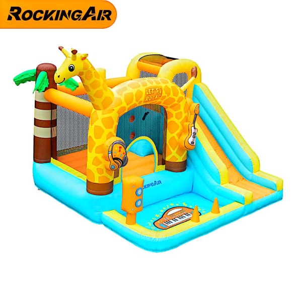 Rocking Air Φουσκωτό Τραμπολίνο Giraffe με αναρρήχηση και τσουλήθρα
