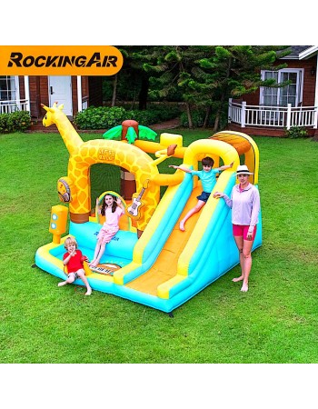 Rocking Air Φουσκωτό Τραμπολίνο Giraffe με αναρρήχηση και τσουλήθρα
