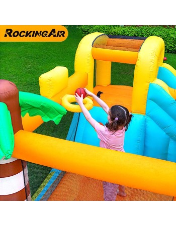 Rocking Air Φουσκωτό Τραμπολίνο Giraffe με αναρρήχηση και τσουλήθρα