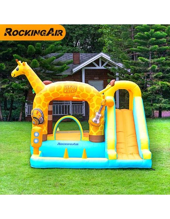 Rocking Air Φουσκωτό Τραμπολίνο Giraffe με αναρρήχηση και τσουλήθρα