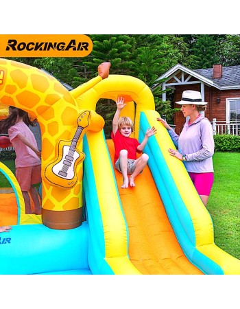 Rocking Air Φουσκωτό Τραμπολίνο Giraffe με αναρρήχηση και τσουλήθρα