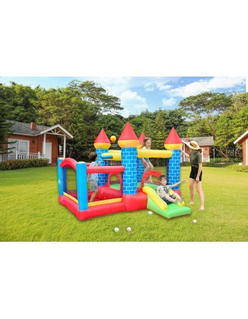 Φουσκωτό Τραμπολίνο Κάστρο με τσουλήθρα μπασκέτα και μπαλοπισίνα