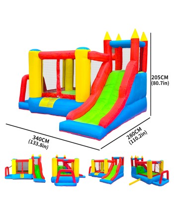 Φουσκωτό Τραμπολίνο με τσουλήθρα μπασκέτα μπαλοπισίνα και αναρρίχηση