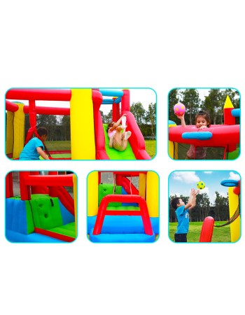 Φουσκωτό Τραμπολίνο με τσουλήθρα μπασκέτα μπαλοπισίνα και αναρρίχηση