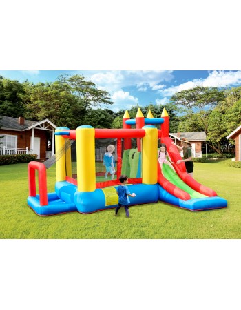 Φουσκωτό Τραμπολίνο με τσουλήθρα μπασκέτα μπαλοπισίνα και αναρρίχηση