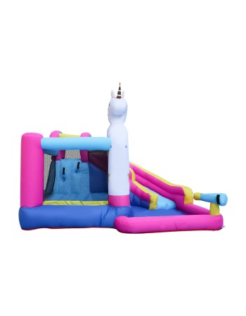Φουσκωτό Τραμπολίνο Μονόκερος με νεροτσουλήθρα μπασκέτα πισίνα και αναρρίχηση