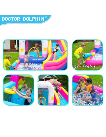 Φουσκωτό Τραμπολίνο Μονόκερος με νεροτσουλήθρα μπασκέτα πισίνα και αναρρίχηση