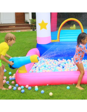 Φουσκωτό Τραμπολίνο Μονόκερος με νεροτσουλήθρα μπασκέτα πισίνα και αναρρίχηση