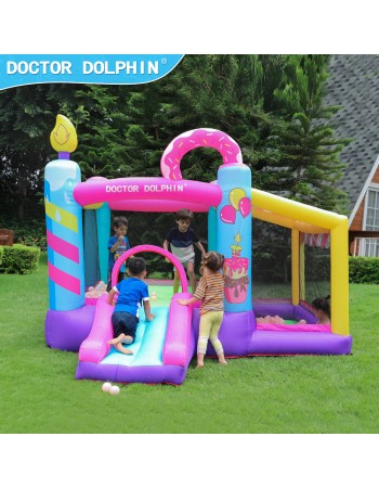 Doctor Dolphin Φουσκωτό Τραμπολίνο Donuts με τσουλήθρα και μπαλοπισίνα
