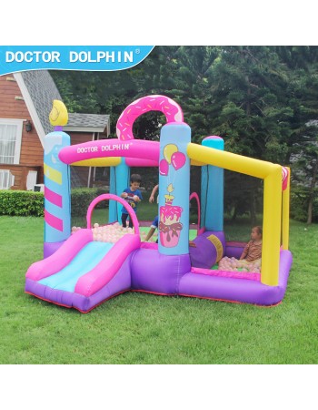 Doctor Dolphin Φουσκωτό Τραμπολίνο Donuts με τσουλήθρα και μπαλοπισίνα