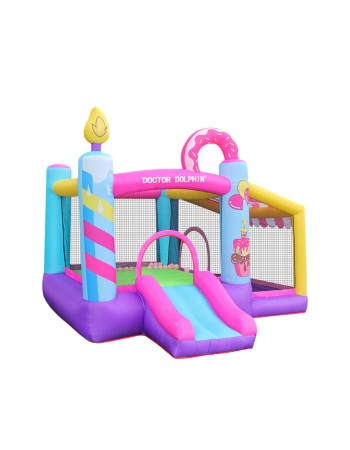 Doctor Dolphin Φουσκωτό Τραμπολίνο Donuts με τσουλήθρα και μπαλοπισίνα