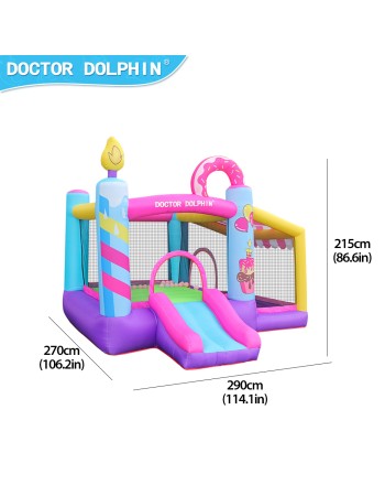 Doctor Dolphin Φουσκωτό Τραμπολίνο Donuts με τσουλήθρα και μπαλοπισίνα