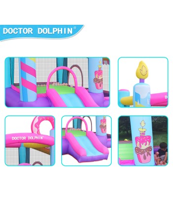 Doctor Dolphin Φουσκωτό Τραμπολίνο Donuts με τσουλήθρα και μπαλοπισίνα