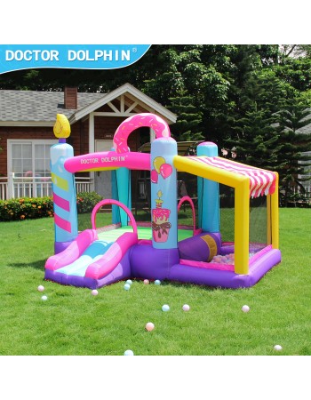 Doctor Dolphin Φουσκωτό Τραμπολίνο Donuts με τσουλήθρα και μπαλοπισίνα
